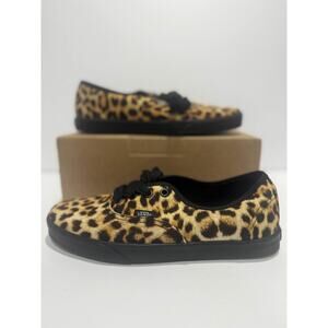 Size 6- mens Vans LoPro Womens Size 7.5 Leopard Animal Print Black Brown Sneaker